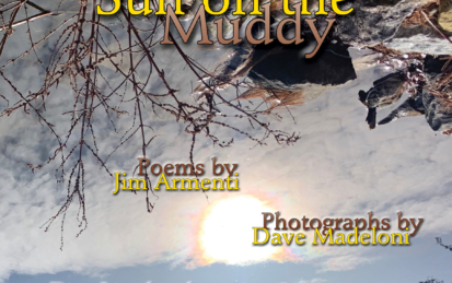 Sun on the Muddy front cover shows photo of the sun reflected on a muddy puddle by photographer Dave Madeloni